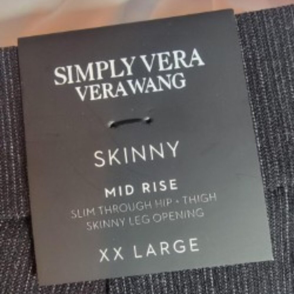 Simply Vera Wang Women’s XXL Black Twill Skinny Pants NWT